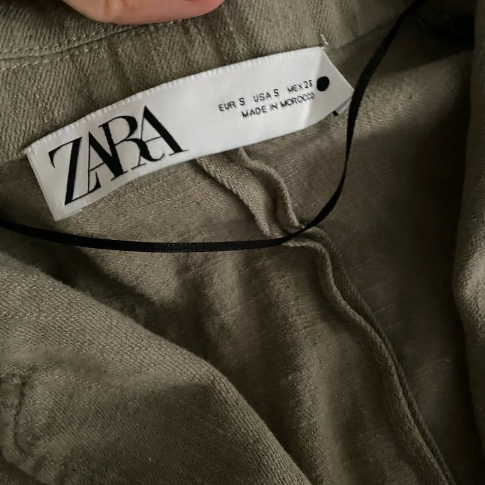 ZARA Green Linen Blend Button Blazer Jacket Women's Small - Picture 5 of 9